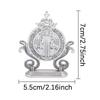 Cross Craft Ornament Enamel Metal Saint Benedict Statue Car Home Office Table Decoration Religious Blessing Decor