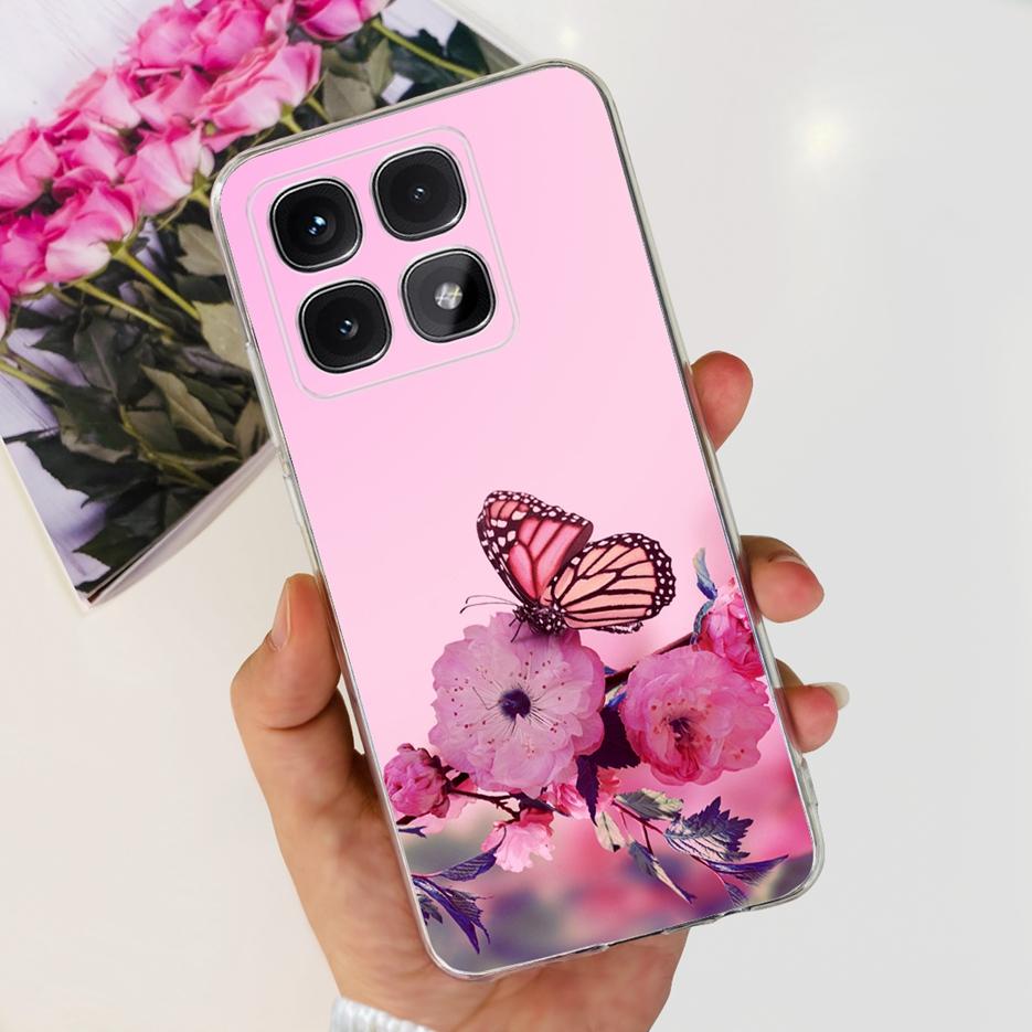 Чехол для Xiaomi 14T Pro Стильный чехол с рисунком цветов 6,67'' Прозрачный силиконовый чехол для телефона Для Xiaomi Mi 14T 14TPro Mi14T Мягкий чехол