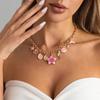 IngeSight.Z Sweet Romantic Starfish Shell Pink Flower Pendant Choker Necklace Women Summer Beach Charm Aesthetics Jewelry Gift