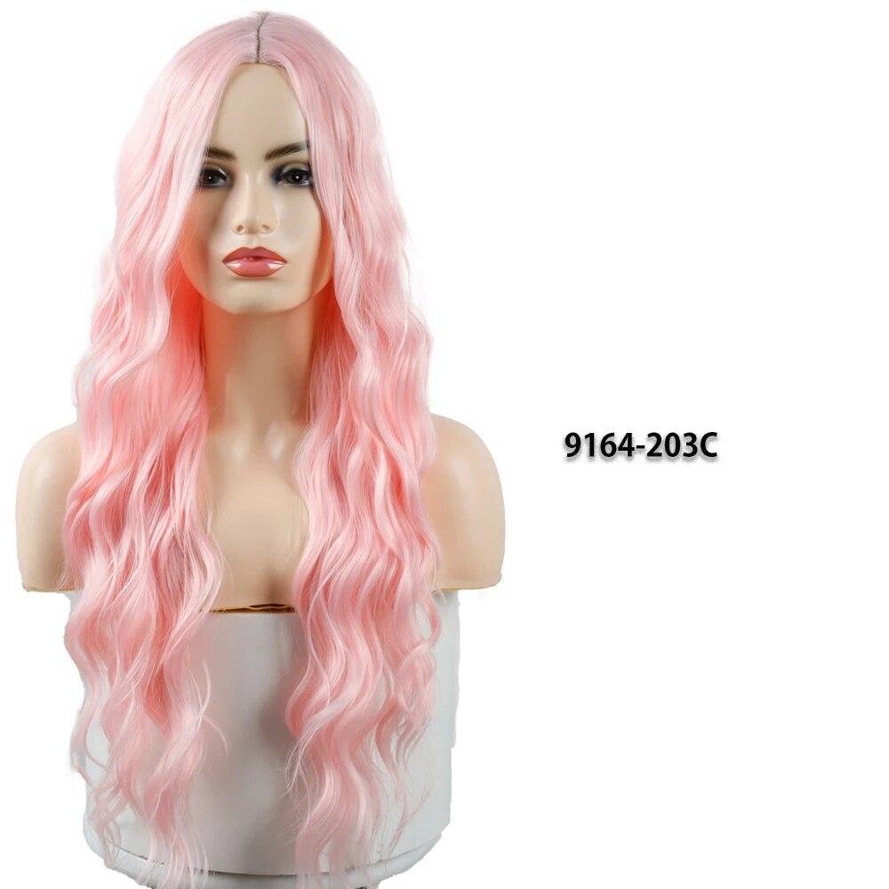 Синтетический длинный оранжевый парик с золотыми медовыми волнами и яркими пятнами, парик для косплея, женский термостойкий средний парик