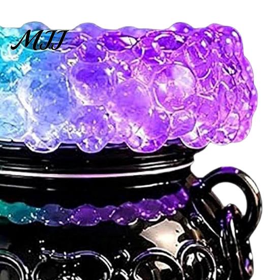 Ведьмовские Аксессуары для Комнаты, Хэллоуинский Котел со Светодиодной Пузырьковой Подсветкой, Светящийся Подсвечник-Ведьма, Декор для Вечеринки в Стиле Колдовства, Меняющая Цвет Жуткая Лампа-Зелье