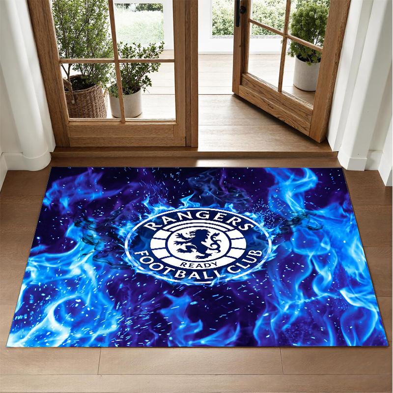 Rangers FC Design Crystal Velvet Rug Soft Decorative Mat for Bedroom Entrance