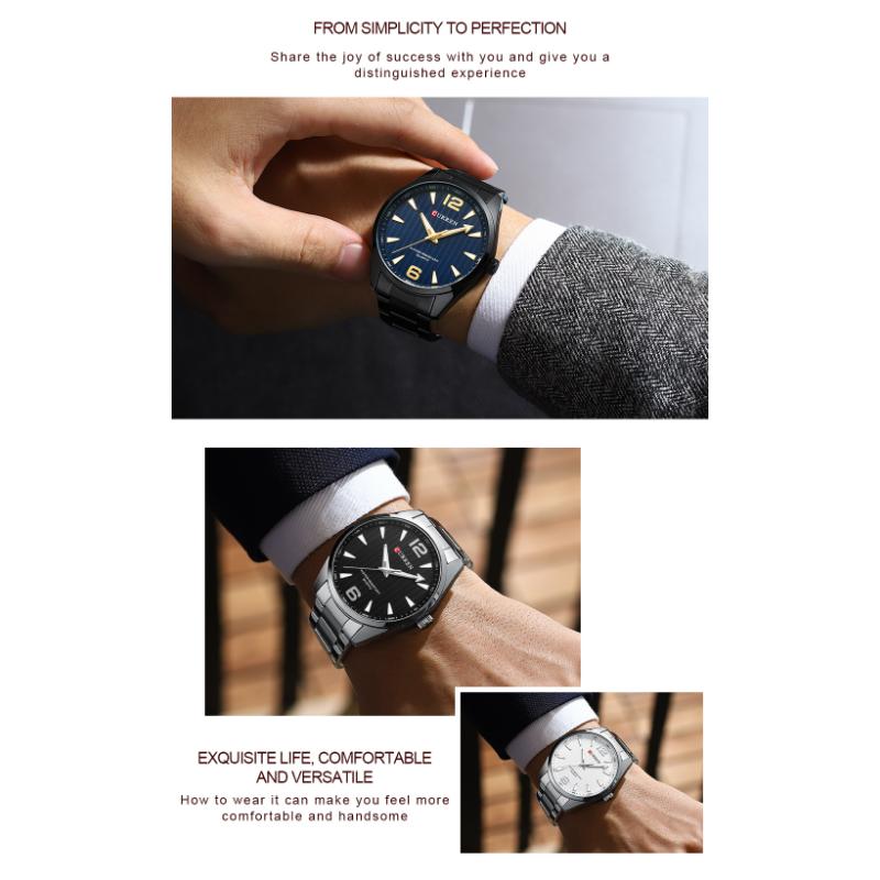 CURREN Новые лучшие мужские часы, повседневные кварцевые часы, простые мужские водонепроницаемые часы