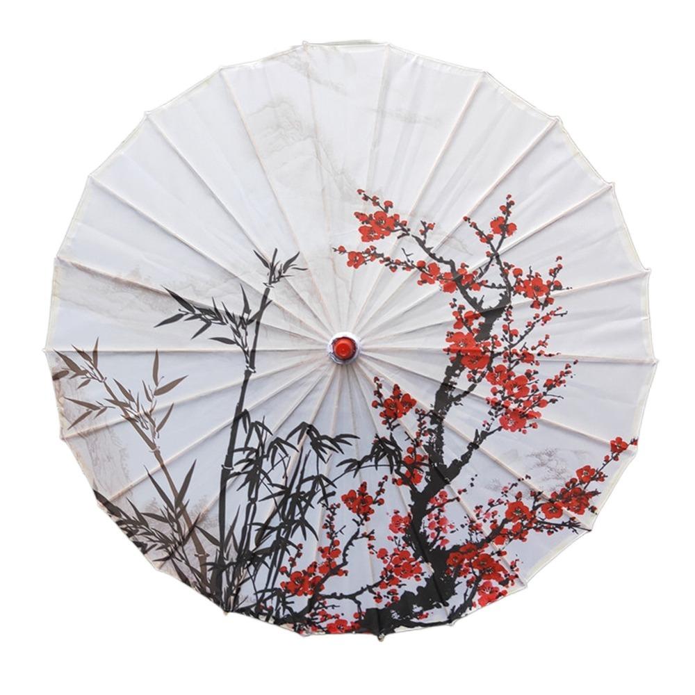 Waterproof Silk Cloth Women Umbrella Rain Proof Costume Parasol Flower Oil Paper Umbrella Party