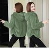 Plus Size Women's Loose Double-Faced Fleece Hoodie Thickened Winter Warm Outerwear Faux Fur Coat Female Streetwear