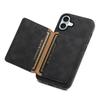 DENIOR D13 For iPhone 16 Magenetic Case Leather+PC+TPU Phone Cover Card Holder Kickstand