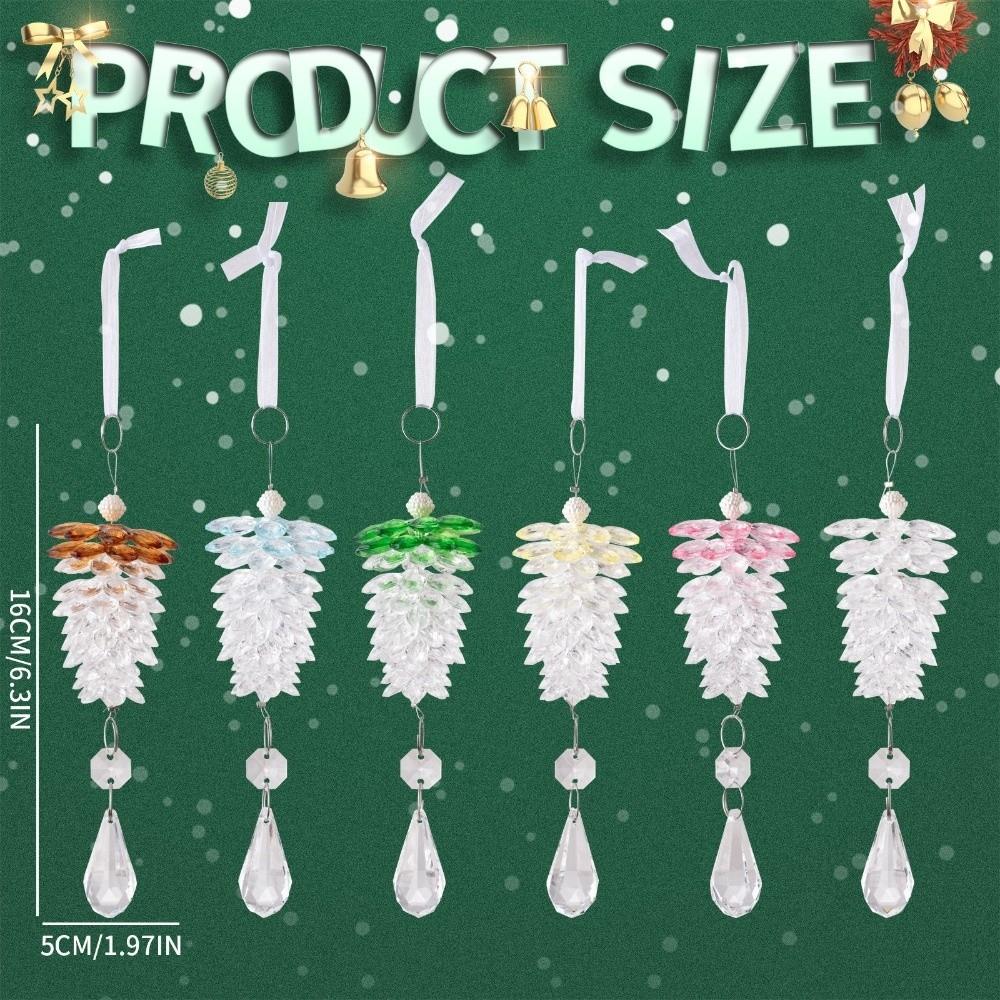 New Acrylic Christmas Tree Pendant Simulated Pinecone Transparent Crystal Pinecone Pendant Christmas Pendant Home Decoration