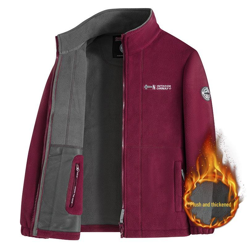 Высококачественная утолщенная норвежская зимняя куртка из флиса и хлопка с вышивкой и воротником-стойкой