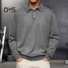 Мужская рубашка весна-осень с отложным воротником на пуговицах, свободный однотонный пуловер с длинными рукавами, повседневный формальный уличный топ для повседневной жизни, вечеринок, путешествий