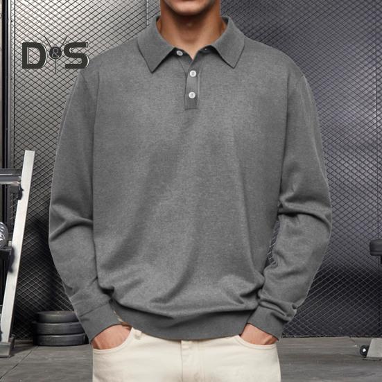 Мужская рубашка весна-осень с отложным воротником на пуговицах, свободный однотонный пуловер с длинными рукавами, повседневный формальный уличный топ для повседневной жизни, вечеринок, путешествий