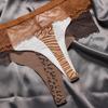 Сексуальные женские кружевные Т-брюки с кружевной строчкой в ​​леопардовую полоску без следов, нижнее белье, удобное дышащее нижнее белье