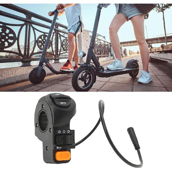 Electric Bike Light Switch, 3 in 1 Ebike Spotlight Headlight On Off Lightweight Universal Control Tuning Horn Signal Light Switch for Electric
