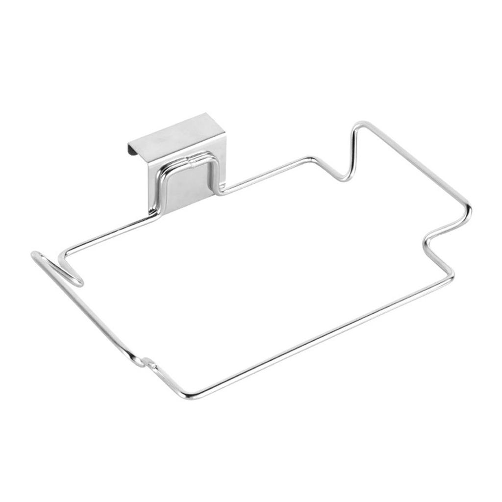 Steel Trash Bin Kitchen Garbage Bag Rack Storage Organizer Hanging Basket Trash Bag Holder