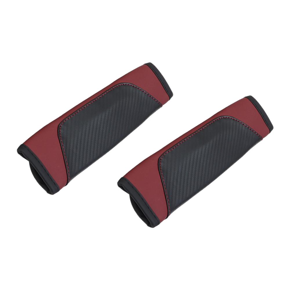 Car Seat Belt Shoulder Protector Universal Carbon Fiber Leather Shoulder Pad Summer Winter Breathable Safety Belt Accessories