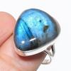 Natural Labradorite Gemstone Handmade 925 Solid Silver Jewelry Ring Size 10 C1b79