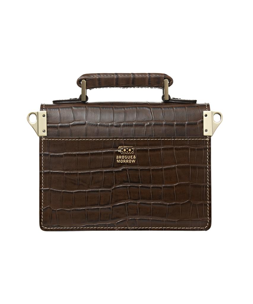 Brogue And Morrow Croco Nemo Bag (Chocolate)