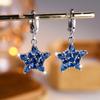 Изысканные серьги-подвески с круглым цирконием в форме синей звезды для женщин, серебряного цвета, уникальный подарок, украшения для вечеринок для женщин