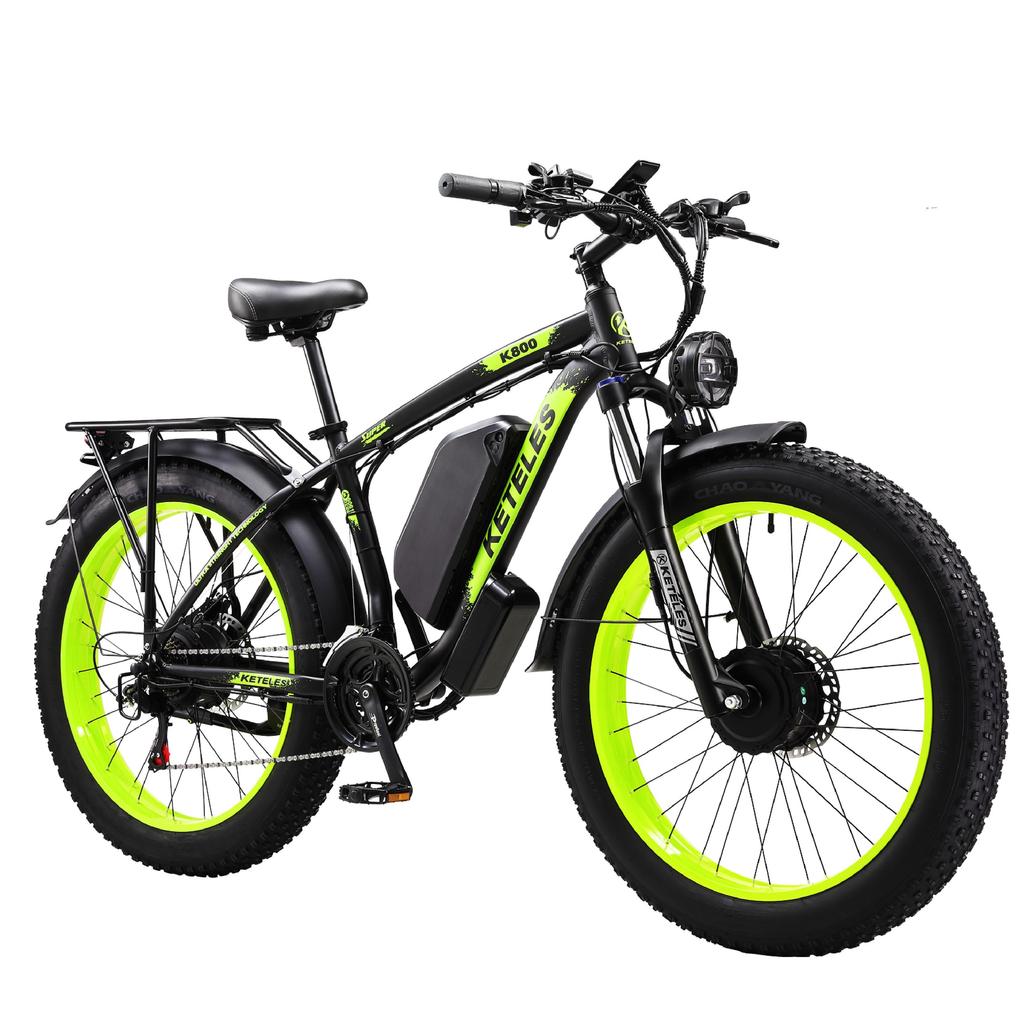 KETELES K800 Electric Bicycle 2*1000 Motors, 48V 23Ah Battery, 26*4.0 Inch Fat Tire, Hydraulic Disc Brake, Off-Road E-Bike