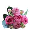 5-Stem Mini Peony & Phili-Boss Rose Korean-Style Small Bouquet – Artificial Floral Arrangement for Home Decor & Weddings