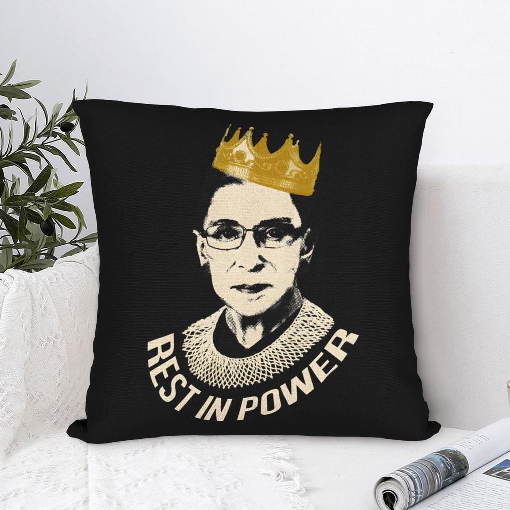 Rest In Power Ruth Bader Ginsburg Square Pillow Covers Polyester Seat Cushion Cover Cool Home Decoration Pillow Cover
