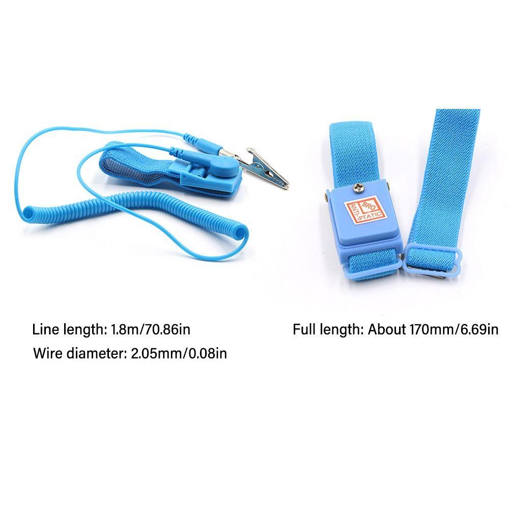Adjustable ESD Strap Clip Corded Discharge Wrist Band Hand Tools Grounding Bracelet Electronics
