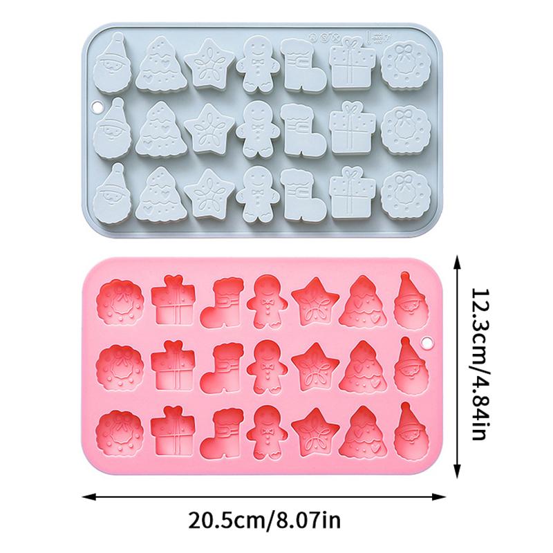 Рождественская силиконовая форма Рождественская форма для шоколада Рождественская форма для конфет Для выпечки Снежинка Рождественская елка Снеговик Пряничный человечек