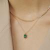 LUNNE 14k Square Marquise Emerald Necklace (14K Gold) #LFN01