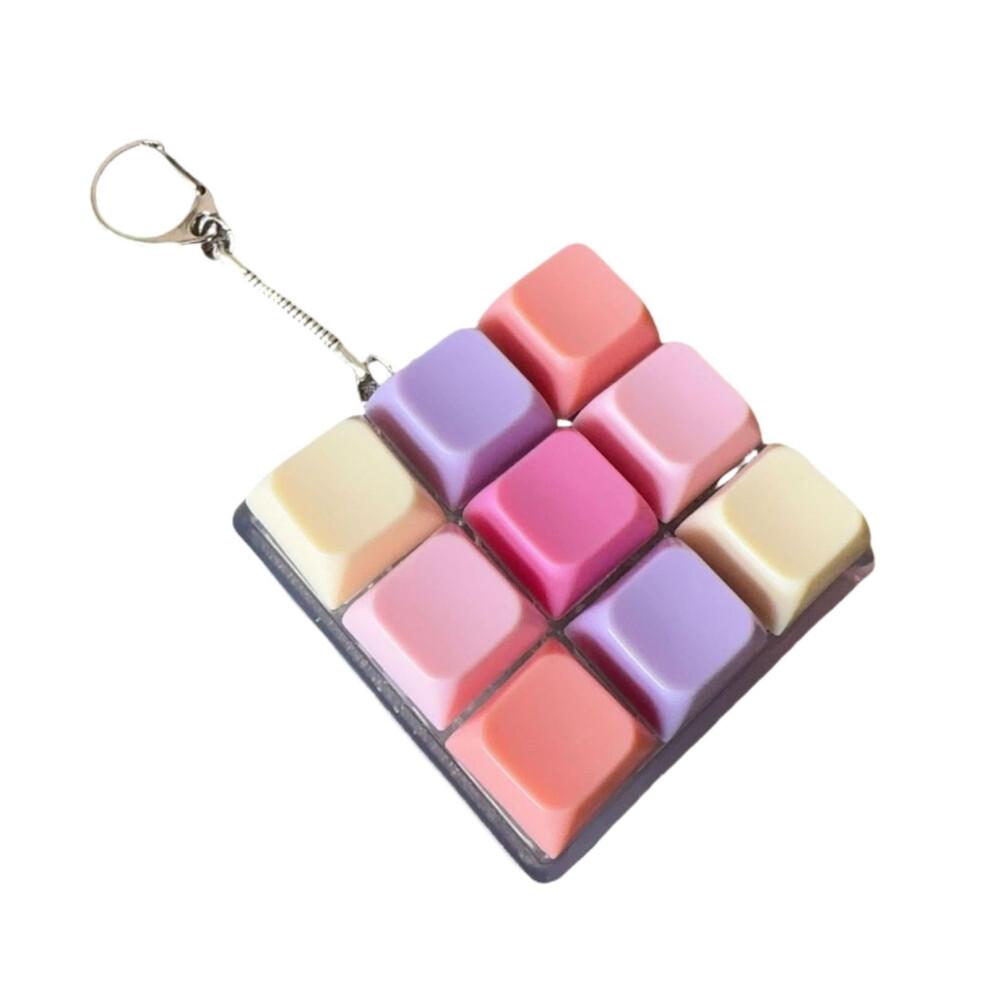 Keyboard Fidget Keychain 9 Key Portable Clicker Sensory Toy for Teens Adults Office Home