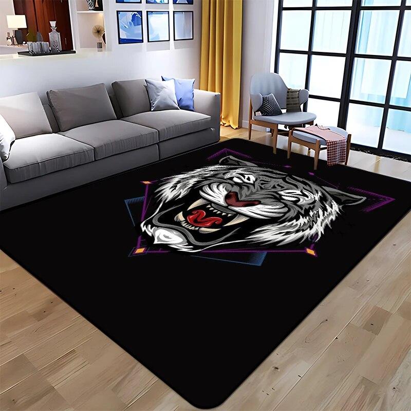 Ковер с принтом тигра и животного, домашний ковер, детская комната, стул для гостиной, прикроватный современный простой напольный коврик, кавайный ковер