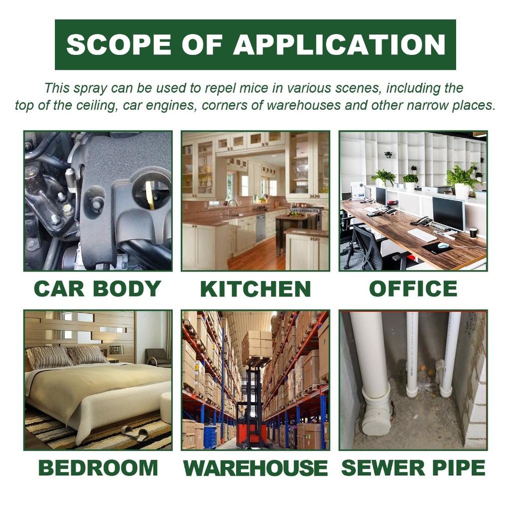Спрей от грызунов Aidier, защита от мышей и крыс, борьба с вредителями в доме, гараже, автомобиле