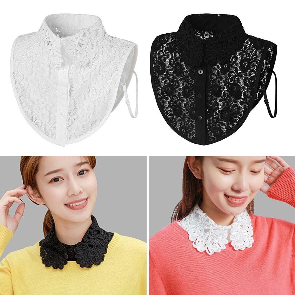 DIY Detachable False Collar Lace Shawl Wrap Neckline Detachable Ladies Cape Women Girls