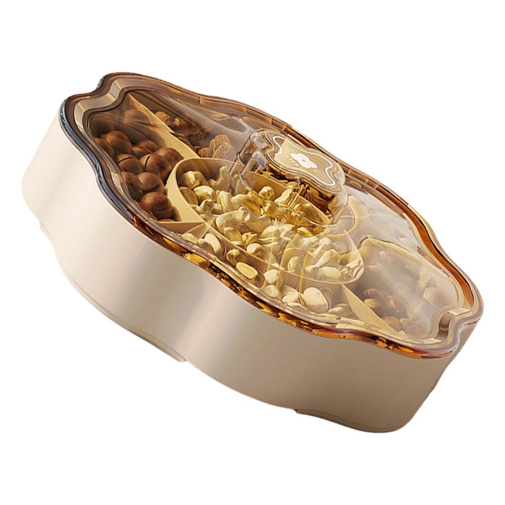 Пластиковая конфетница, контейнер для сухофруктов с крышкой для гостиной, 5 отделений, органайзер для закусок для домашнего использования