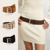Trendy Pin Buckle Waistband Luxury Design Trouser Dress Belts Suede Leather Wide Belt Gifts
