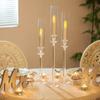 Crystal Candle Holders Acrylic Candlestick Centerpieces Road Lead Candelabra Wedding Table Porps Christmas Home Decoration