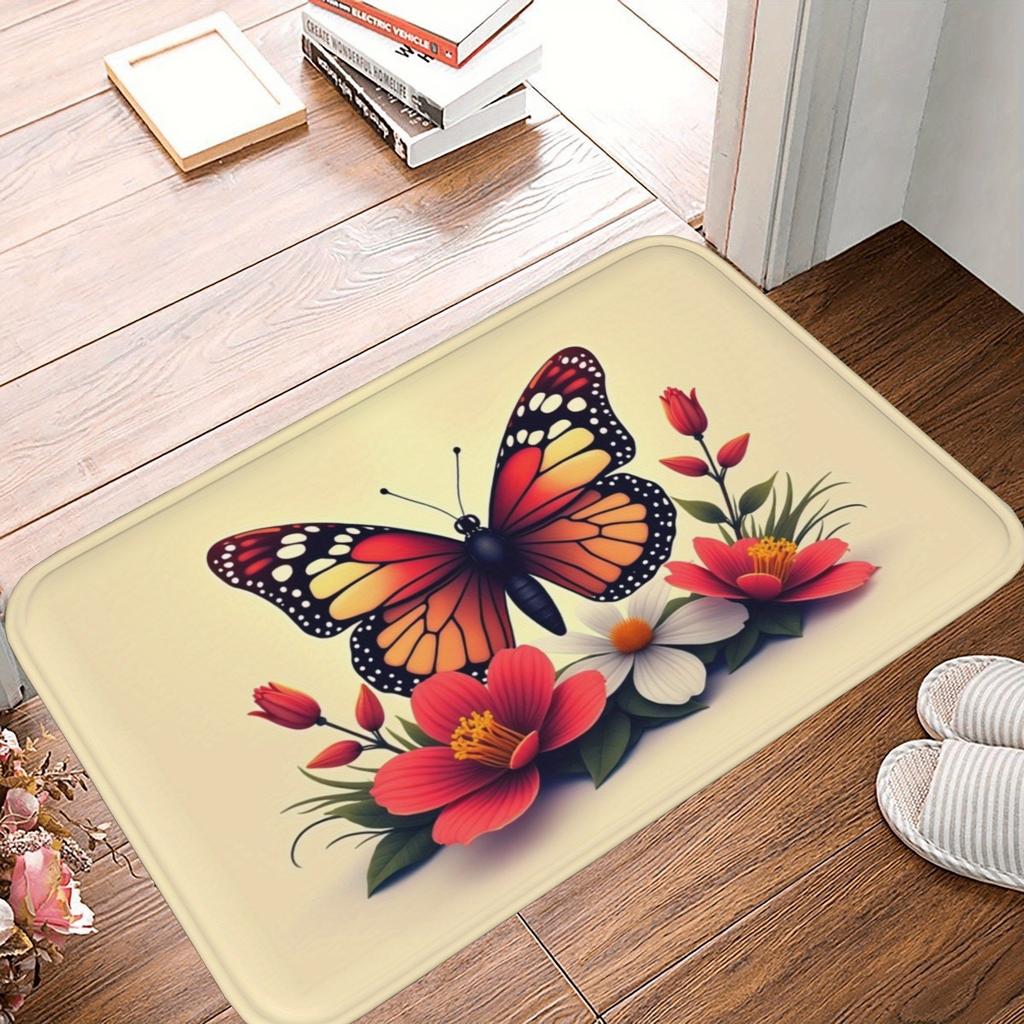 1PC Vintage Motorcycle Rider Kitchen Rug Non-Slip Door Mat Pop design Bathroom Rug Bath Mat Carpet for Home Sink Laundry Decor