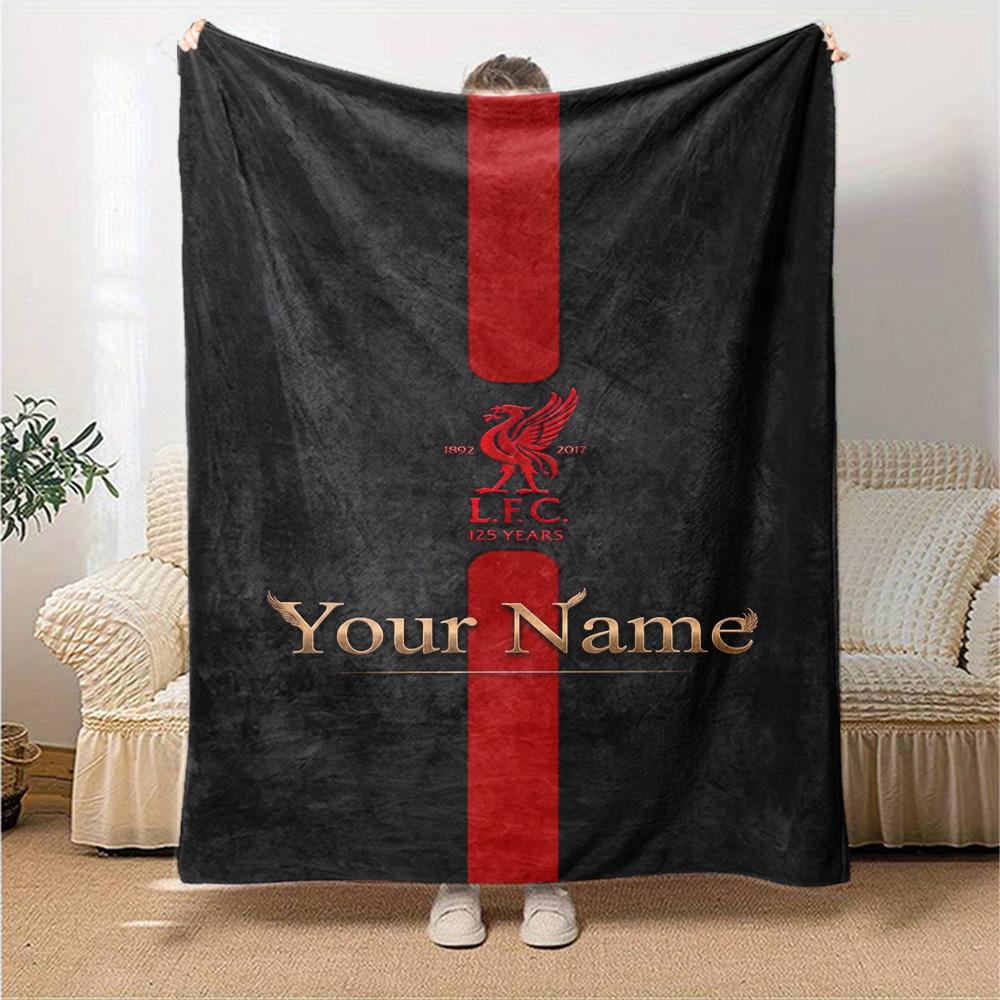 Liverpool Personalized Text Blanket Gift Customizable Blanket Ultra-Soft Perfect for Picnics Chair Office Chair Sofa for All Occasions
