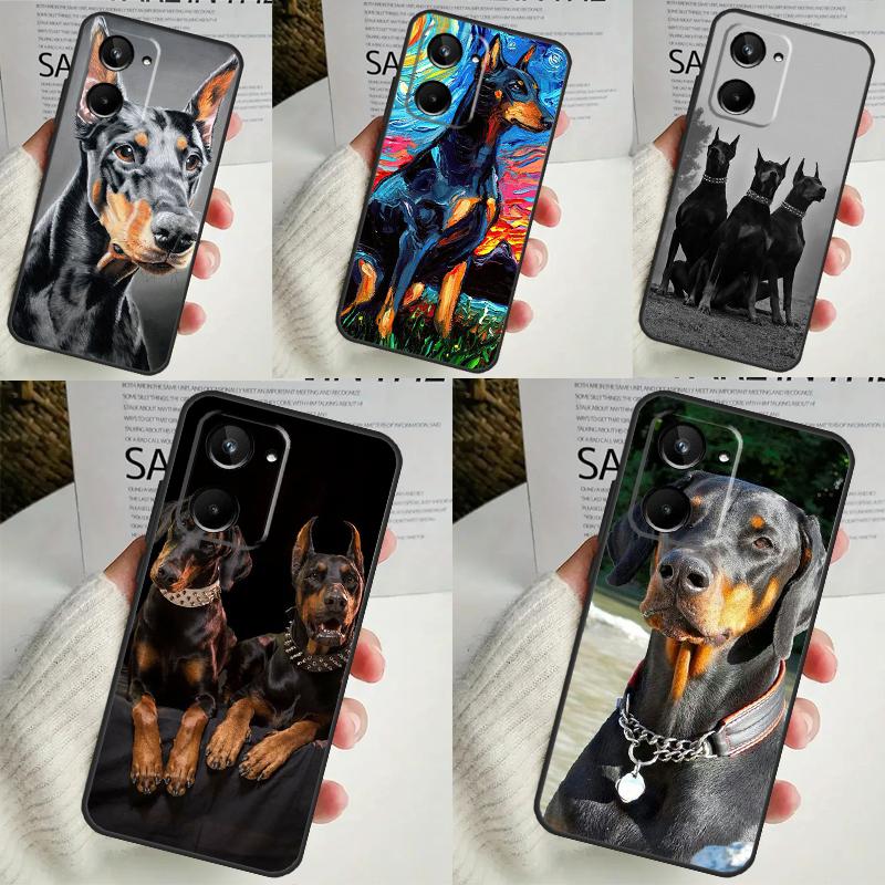 Такса Доберман Собака Для Realme GT Neo 5 GT5 9 10 11 12 Pro Plus C30 C31 C33 C35 C25s C21Y C51 C55 C67 C53 Чехол