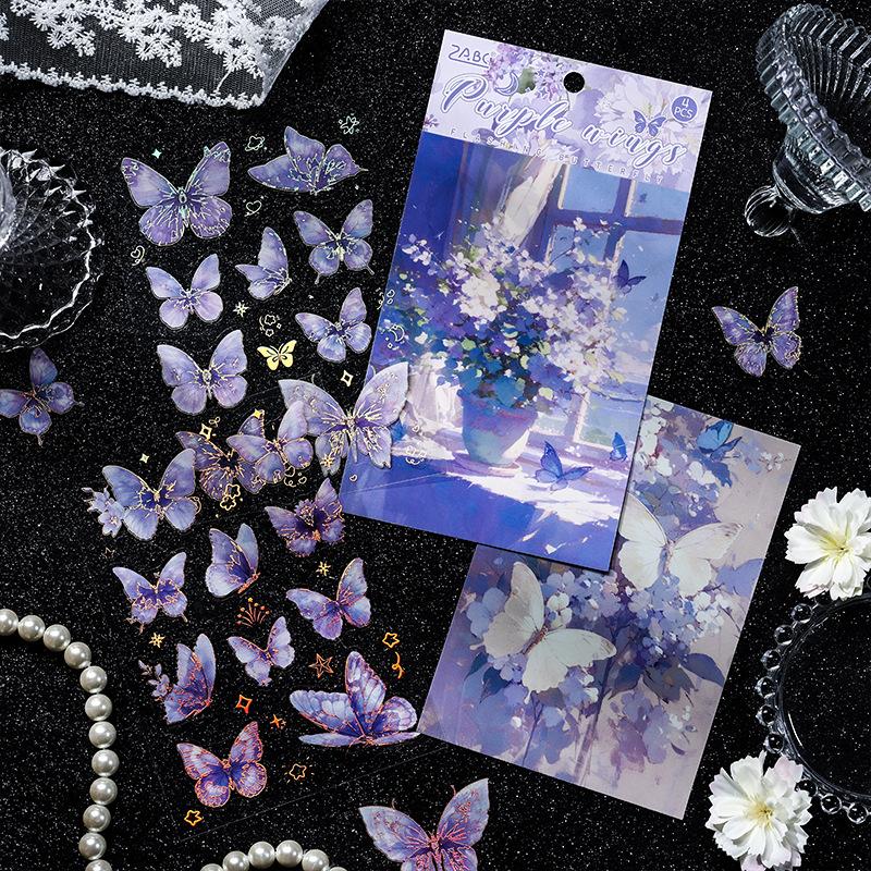 4 pcs Bronzing Butterfly Stickers Planner Decorative Adhesive Diy Hand Account Diary Album Scrapbooking accessories