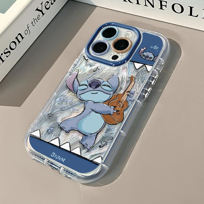 Чехол-перо Stitch для гитары для Apple 16/15/Huawei Honor Xiaomi Чехол для телефона 13 Pro Max Полное покрытие