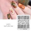kads Nature 064 Nail Stamping Plate Leaves Texture Image Nail Print Template