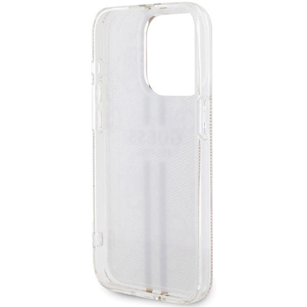 Etui do iPhone 14 Pro Max Guess Hardcase 4G Złote Paski Różowe
