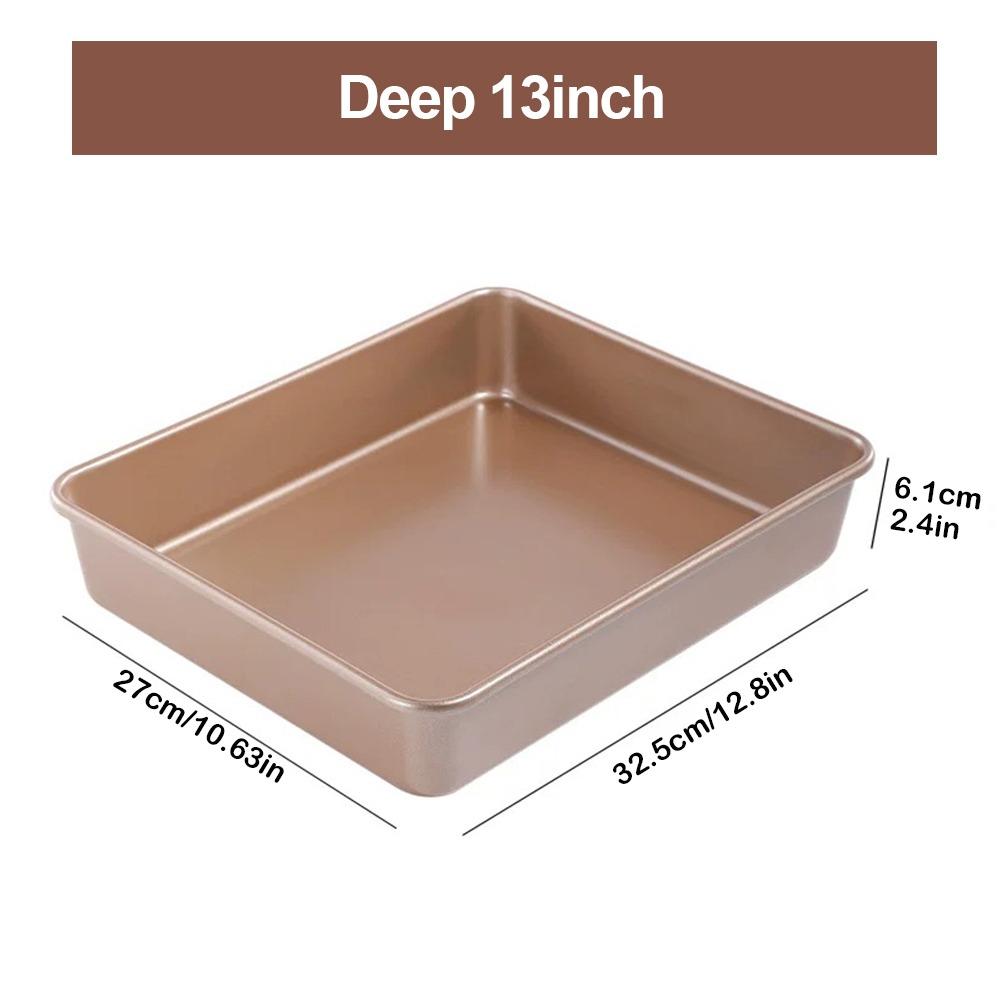 Rectangle Cake Baking Tray 9/11/13inch Bread Tray Gold Bake Mold