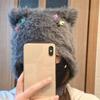 Warm Cartoon Fleece Hat Y2k Ear Protection Hat Sweet Plush Puppy Hat Girls