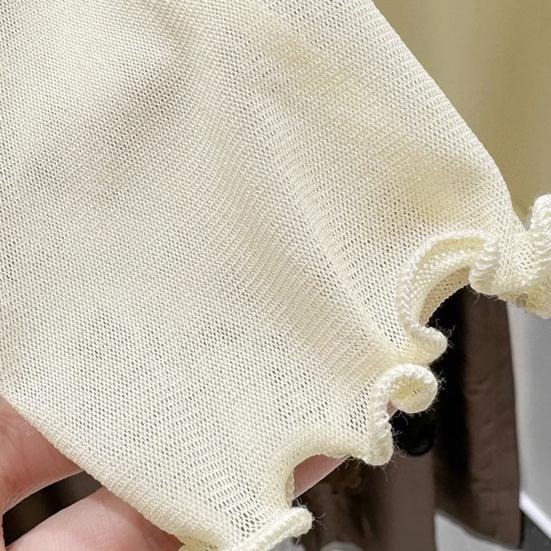 Женские летние топы с круглым вырезом и длинным рукавом, сетчатые топы с защитой от солнца, внутренние топы для повседневной носки