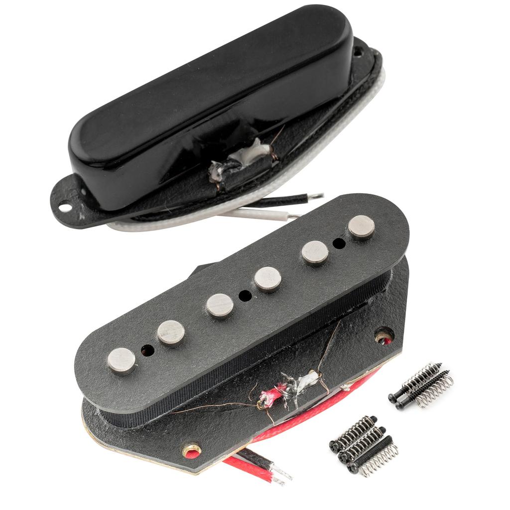 Artec TFA40 Alnico 5 Telecaster Pickups, PU Set TL, for Neck/Bridge Electric Guitars, Black (Set of 2)
