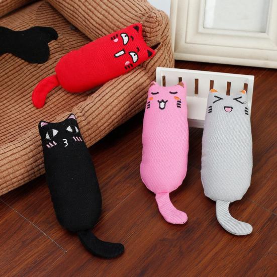 5Pcs Cat Chew Toy Boredom Stress Relief Pet Interactive Catnip Toy Calming Plush Cat Doll Animal Teething Cleaning Toy Pet Supplies
