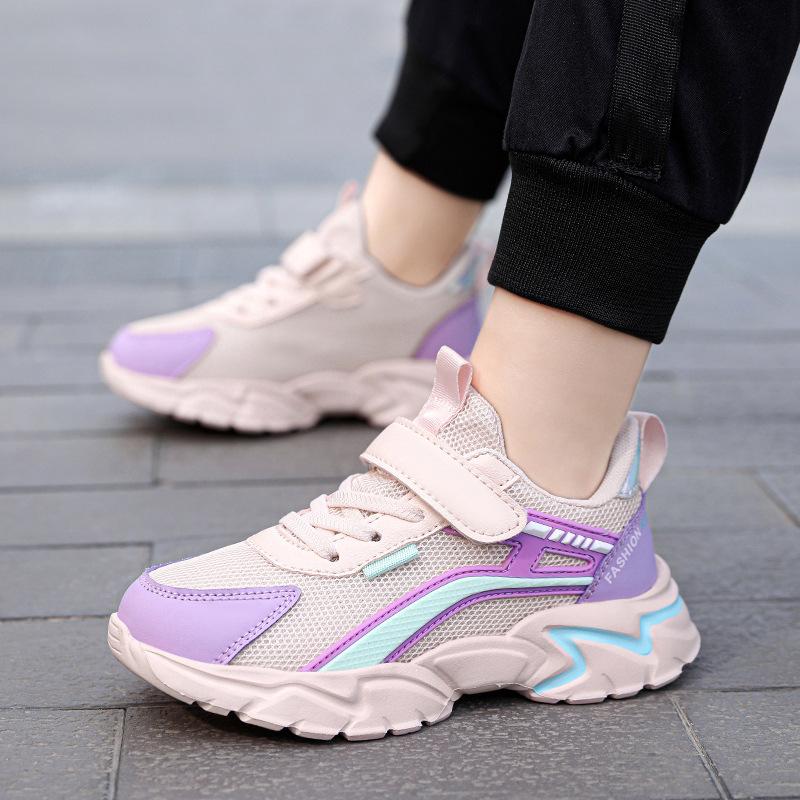 Children's Shoes Boys Spring and Autumn Four Seasons New Breathable Mesh Sports Shoes Primary School Students Lightweight Soft-soled Casual Running