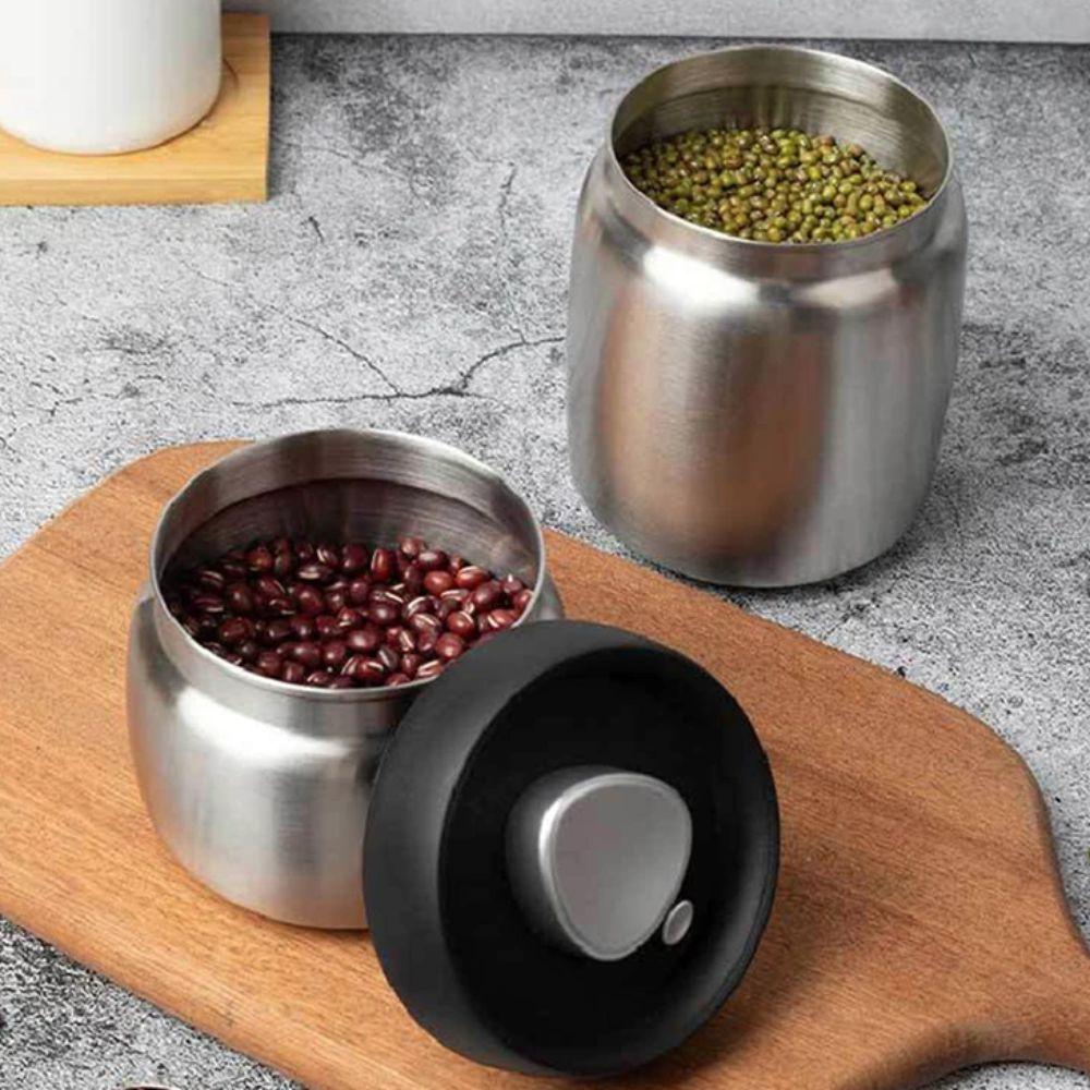 304 Stainless Steel Coffee Beans Vacuum Sealed Jug Moisture-proof Cereal Storage Tank Cookies