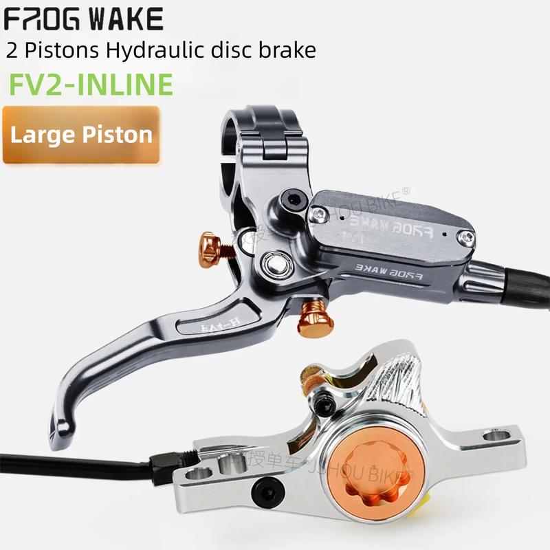 Комплект гидравлических дисковых тормозов Frog Wake FV2 INLINE MTB, 2-поршневые, передние и задние, алюминиевые калиперы с масляным давлением, запчасти для велосипеда
