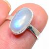 Подарочное кольцо из стерлингового серебра 925 пробы с натуральным радужным лунным камнем S.6 H1s19